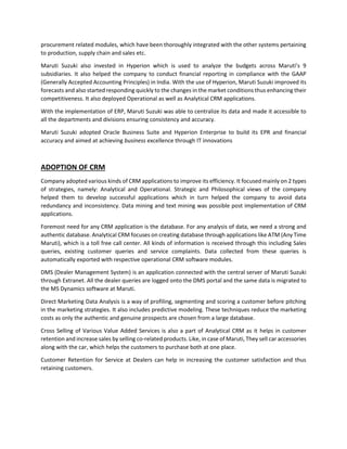 Report on maruti suzuki PDF Report on maruti suzuki PDF