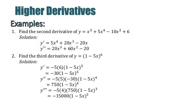 Higher Derivatives Partial Differentiation