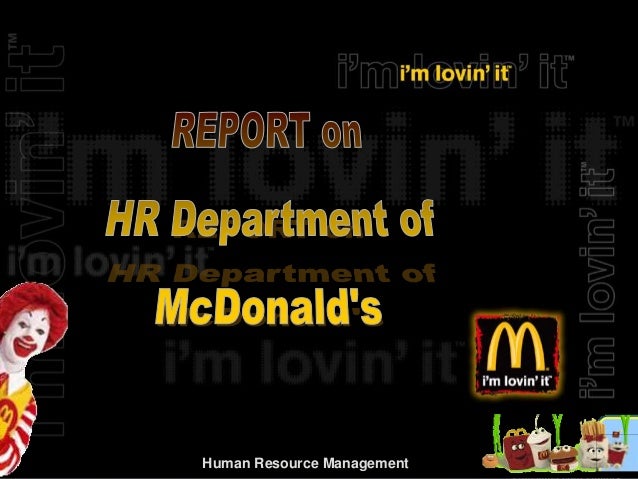 Human Resources Management McDonalds