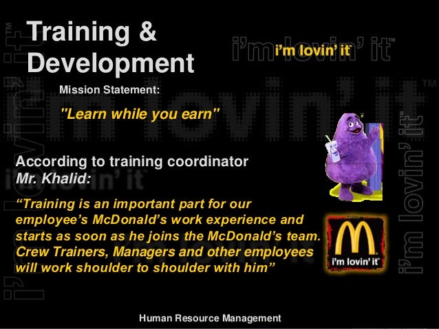 Report on McDonald's HR Management