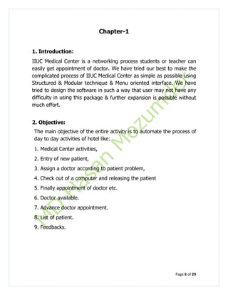 Report on medical center | PDF