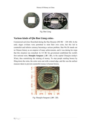Report on HISTORY OF MONEY IN CHINA | PDF
