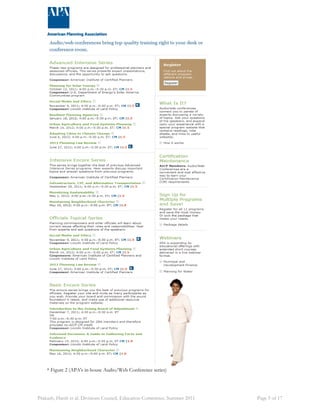 * Figure 2 (APA's in-house Audio/Web Conference series) 
Prakash, Harsh et al. Divisions Council, Education Committee. Summer 2011 Page 5 of 17 
 