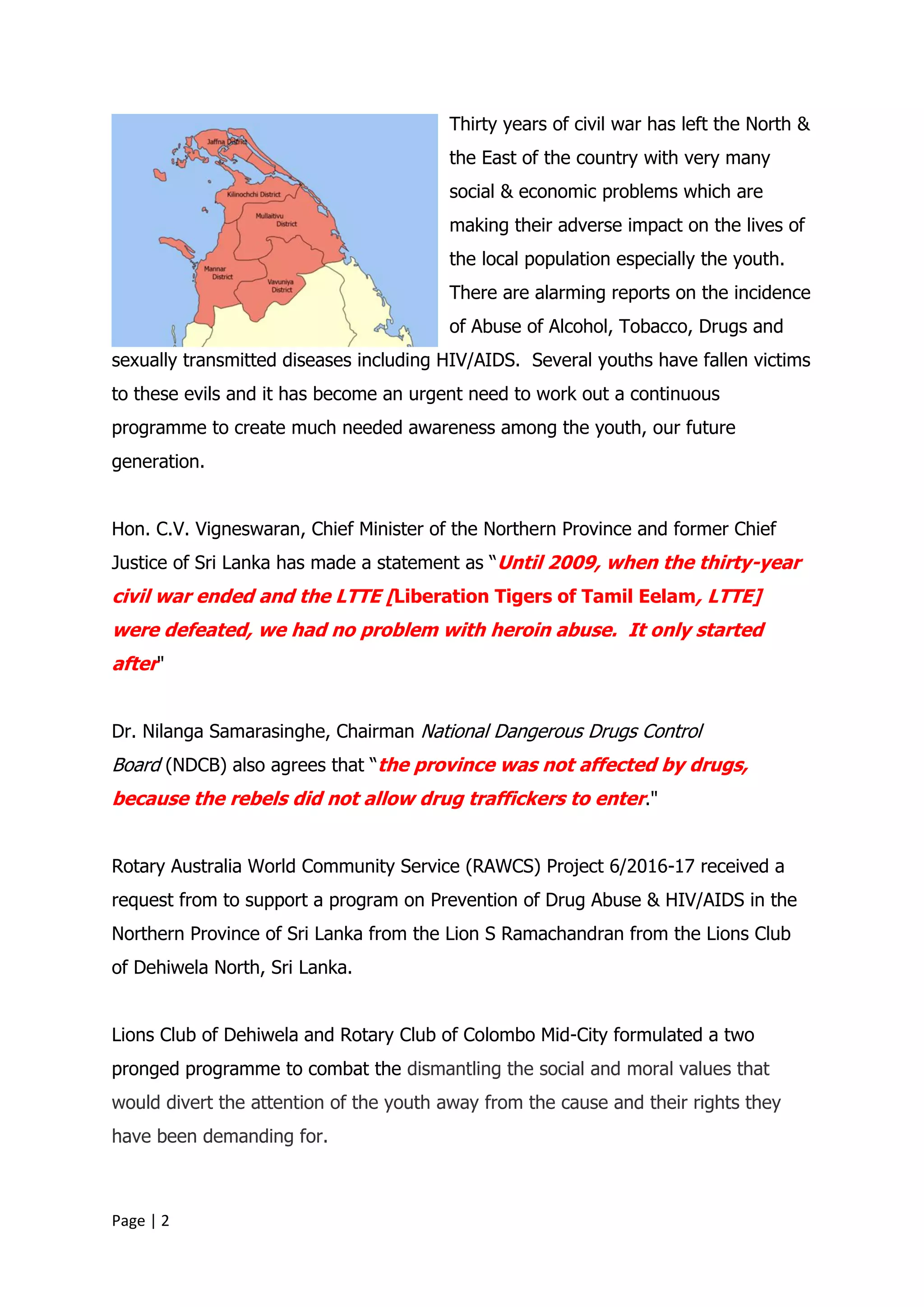 Prevention of Drug Abuse and HIV/AIDS - Sri Lanka | PDF