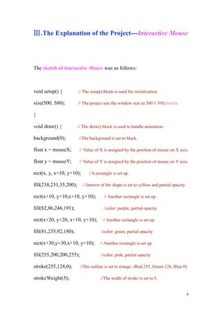 Interactive Mouse (Report On Processing)
