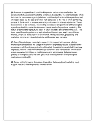 Report on Role of RBI in agriculture development in India | PDF