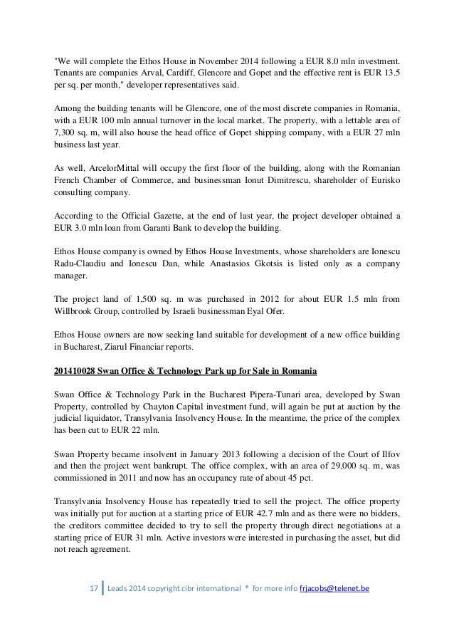Report On Retail And Construction And Business Leads And Business An