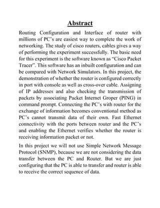 Report on routing interface configuration | PDF