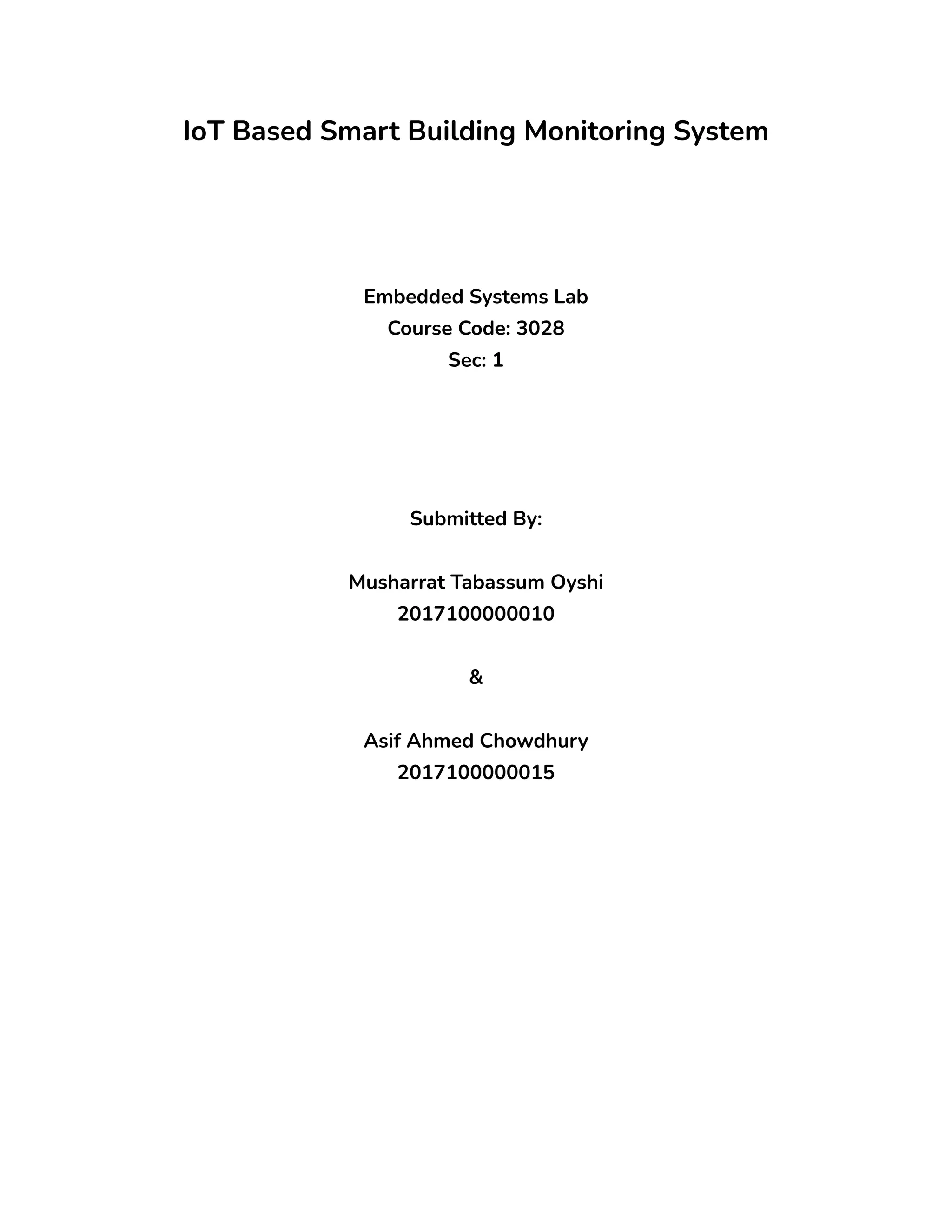 Report on smart building monitoring system | PDF