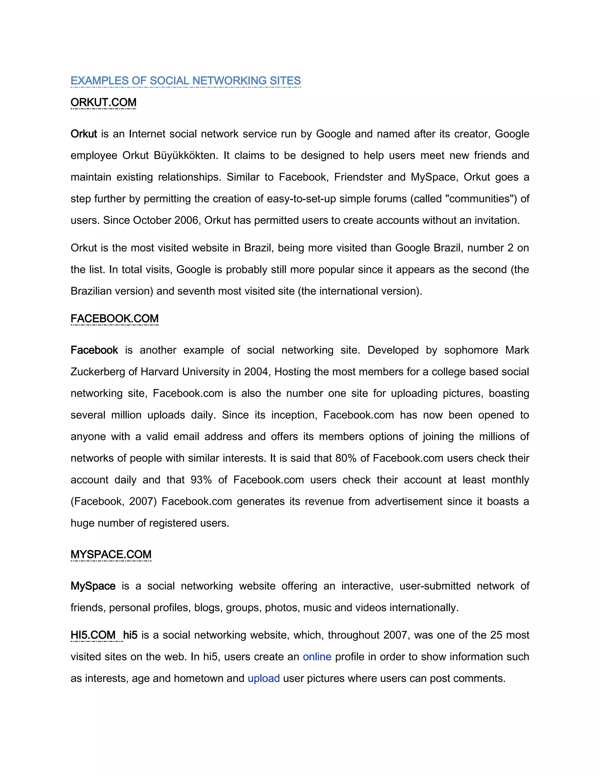  (1) Construct a public or semi-public profile within a bounded system, 