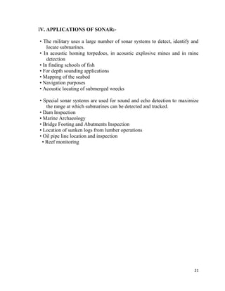 Report on sonar | PDF