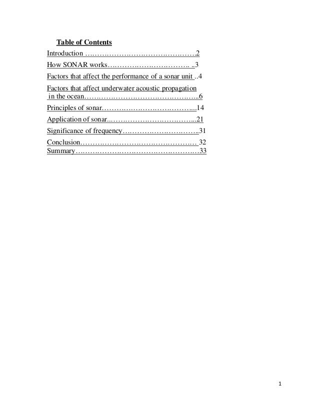 Report On Sonar - 