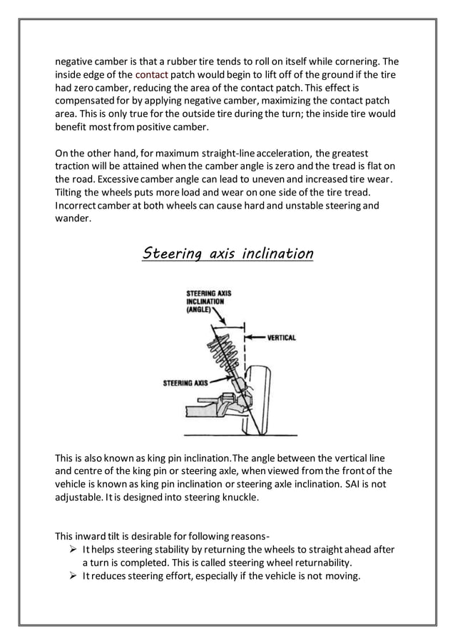 Report on steering system
