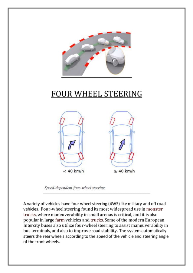 Report on steering system