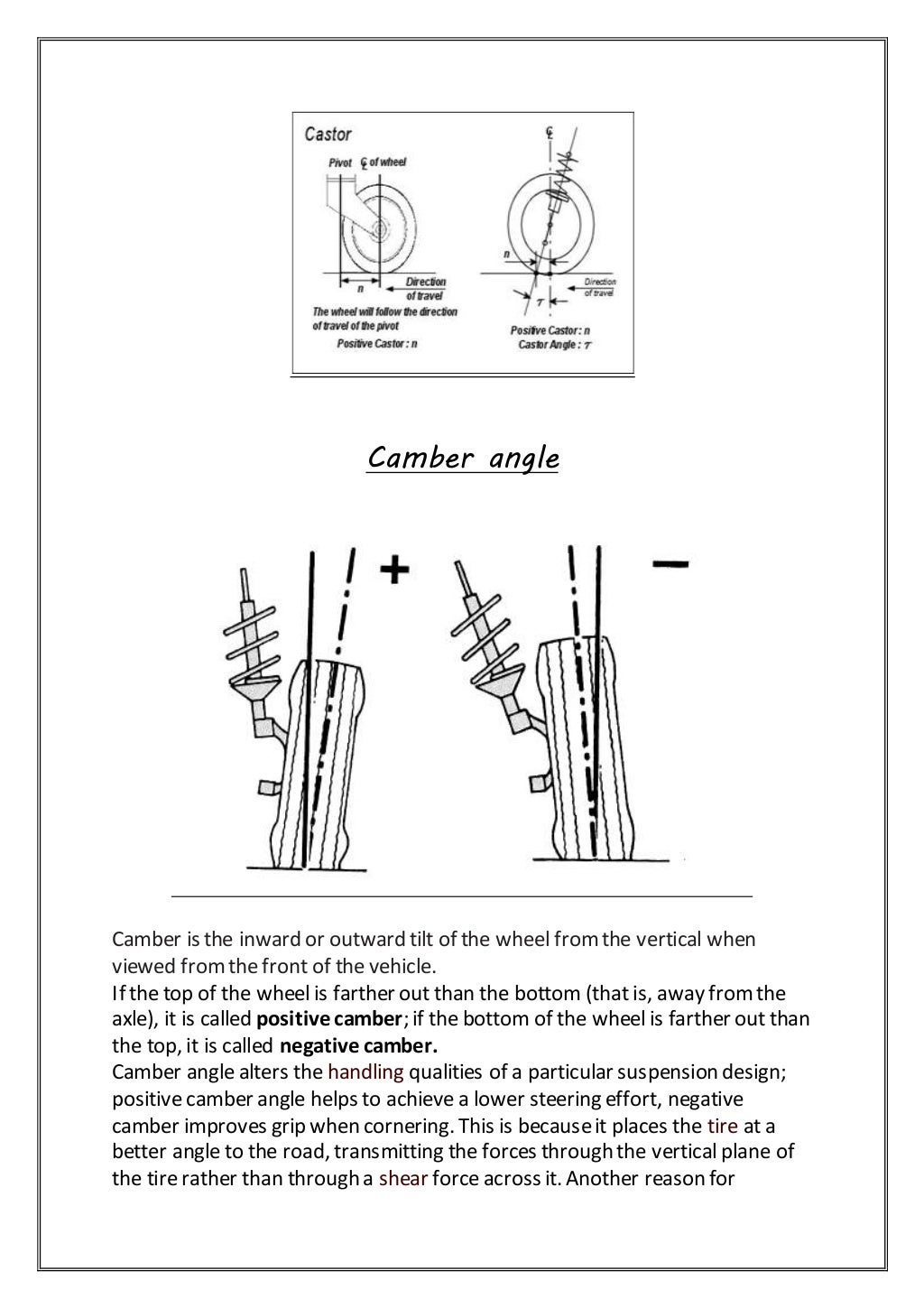 Report on steering system