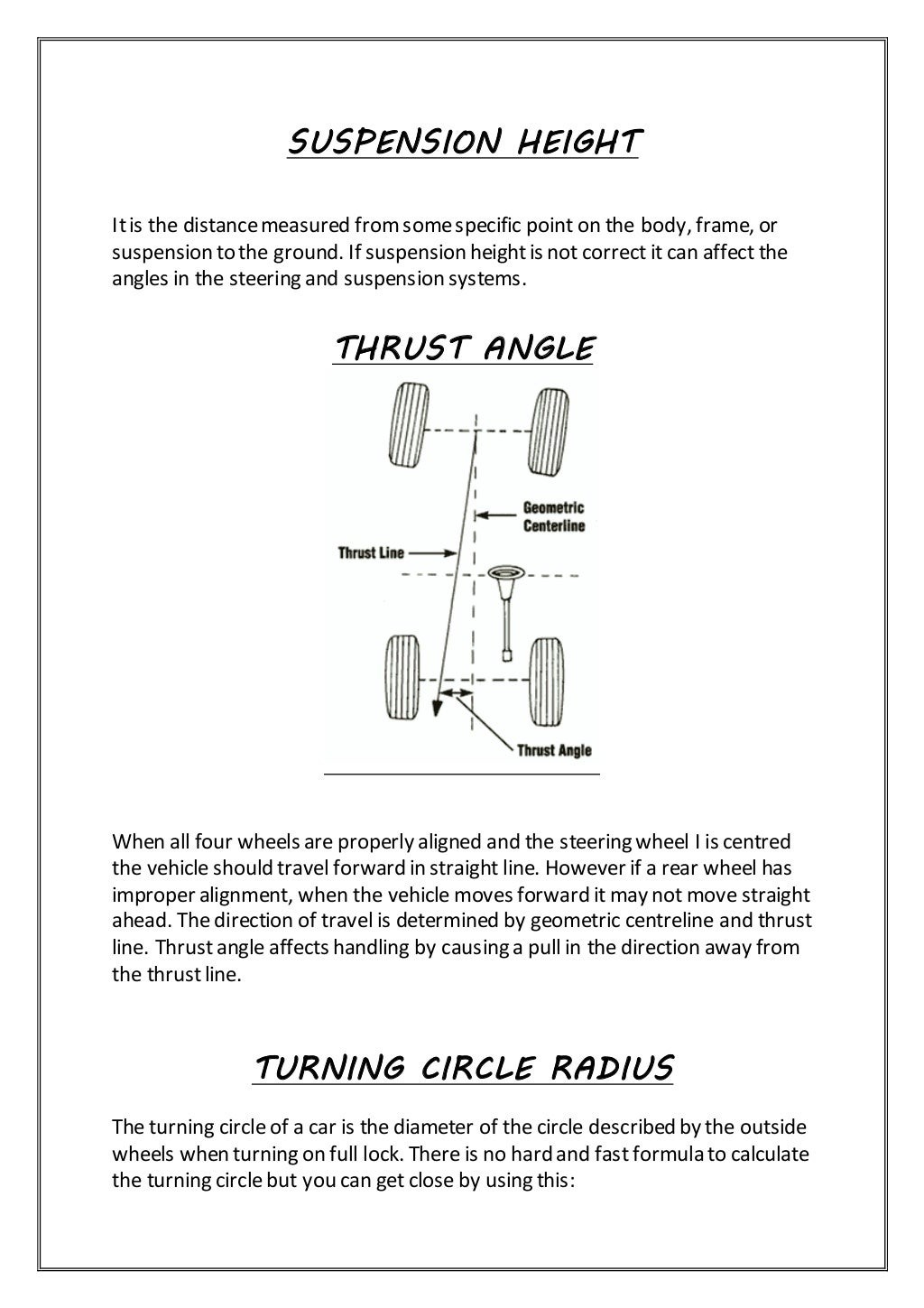Report on steering system