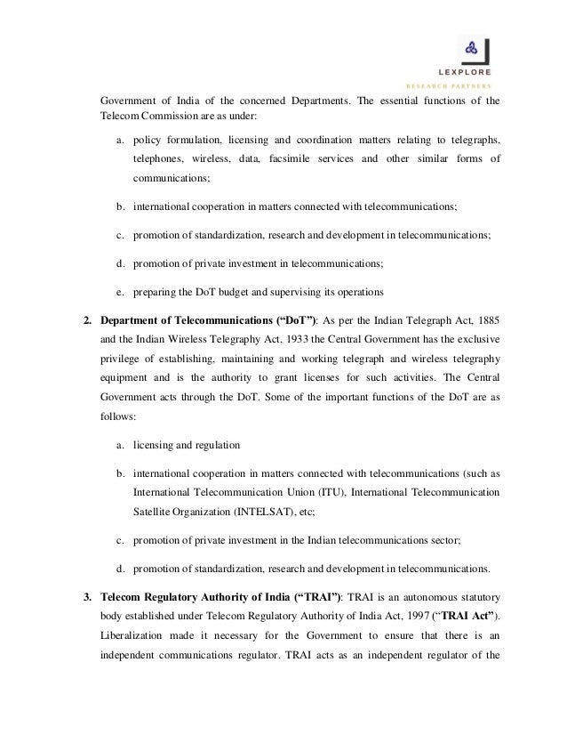 regulatory framework and legislation in India