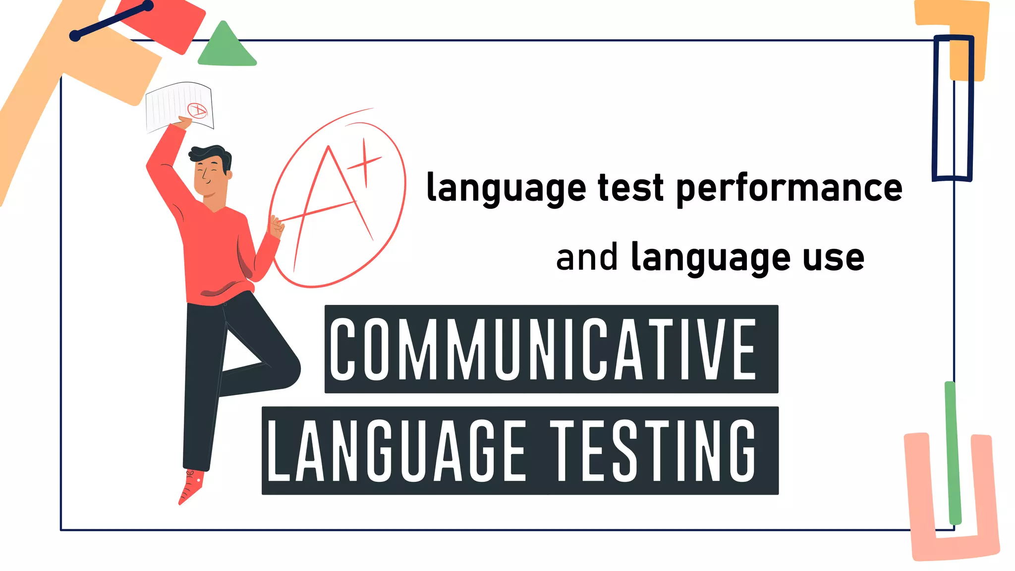 Communicative
Language Testing
language test performance
and language use
 
