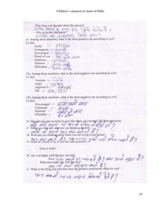 Example Slums Report Medical Report on the situation of slum children in delhi | PDF