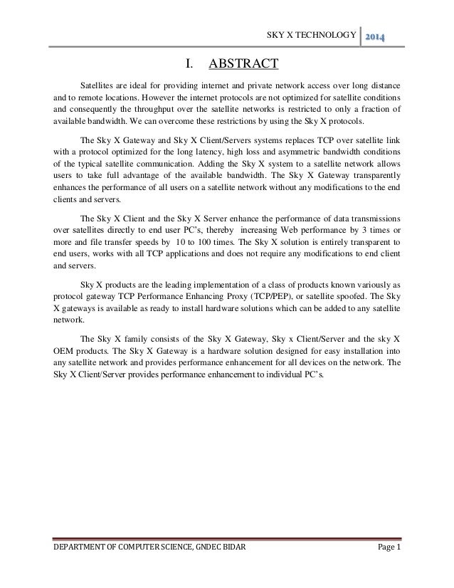 Report on the sky x technology.