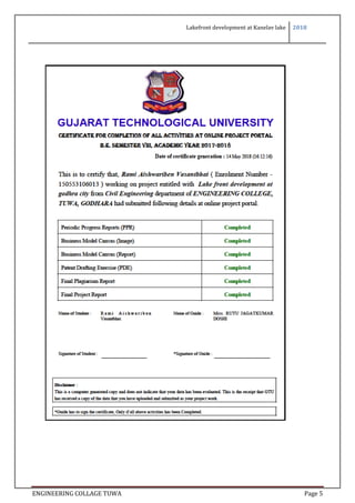 Lakefront development at Kanelav lake 2018
ENGINEERING COLLAGE TUWA Page 5
 