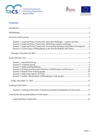 Page | 1
Technical Assistance for
Civil Society Organisations
Regional Office This project is funded
by the European Union...