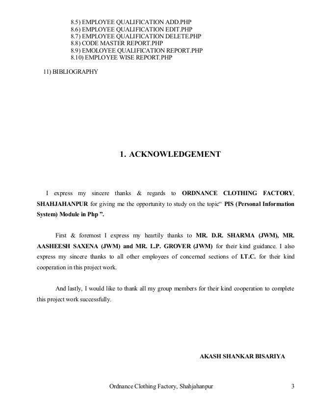 Report On Industrial Training At Indian Ordnance Factory