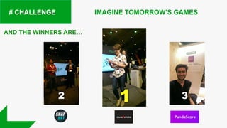 # CHALLENGE
AND THE WINNERS ARE…
12 3
IMAGINE TOMORROW’S GAMES
 