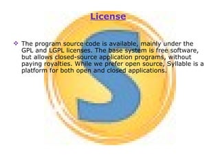Syllable Operating System Syllable OS | PPT