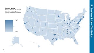 ProfessionalPride-Distribution
19
Segment Density
This map illustrates the density &
distribution of the Top Tier
Tapestry Segment by households.
High
Low
 