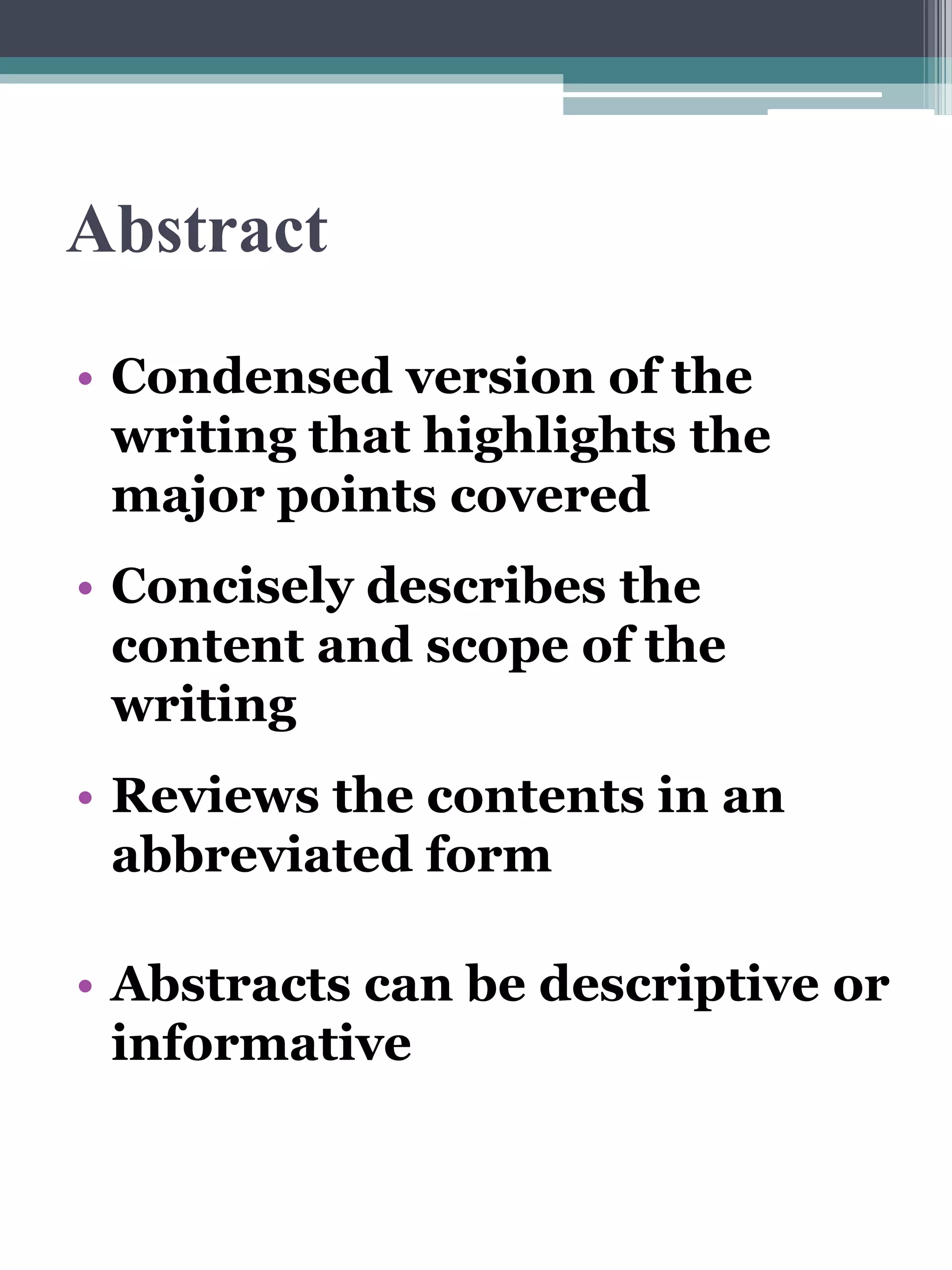 Recommendation Report Front Matter