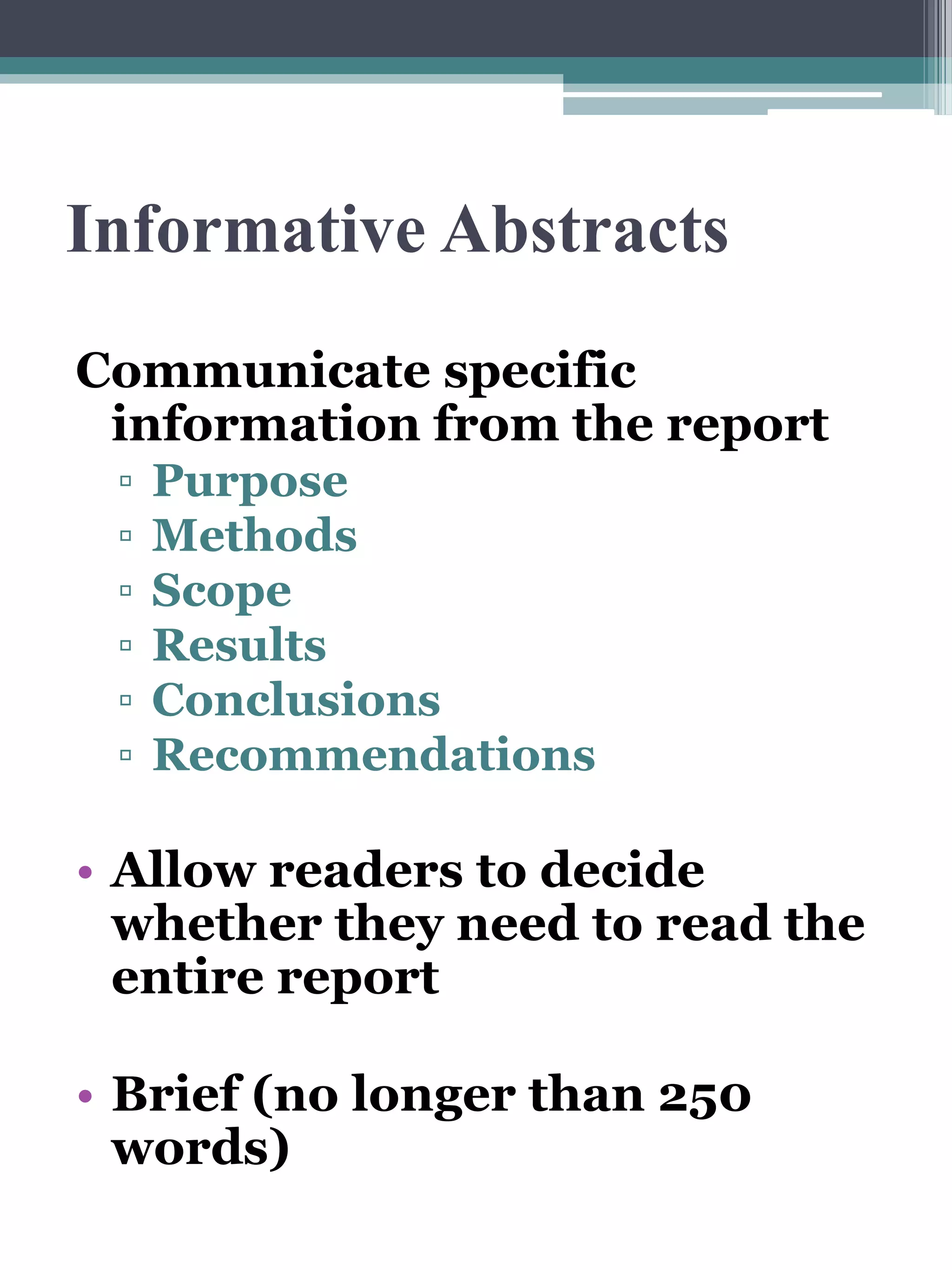 Recommendation Report Front Matter