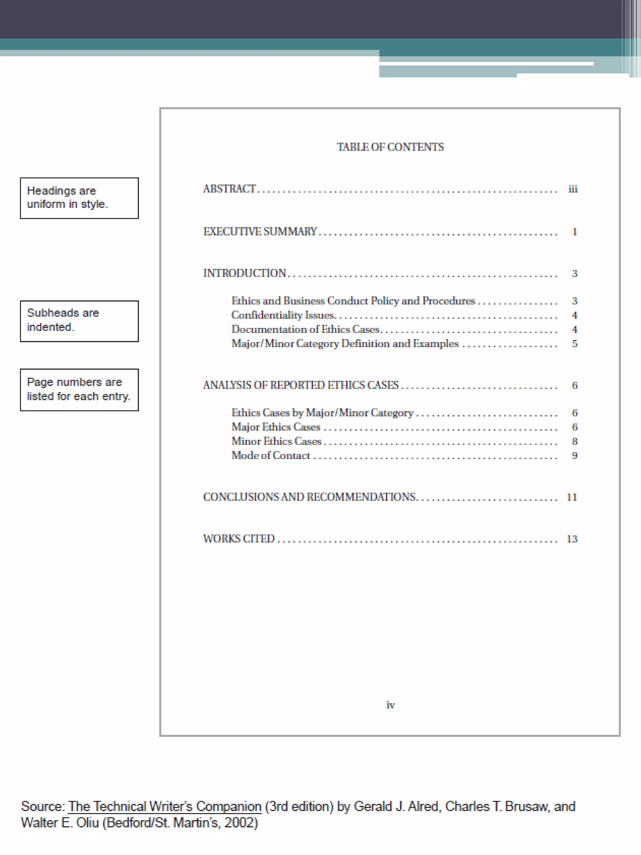 Recommendation Report Front Matter