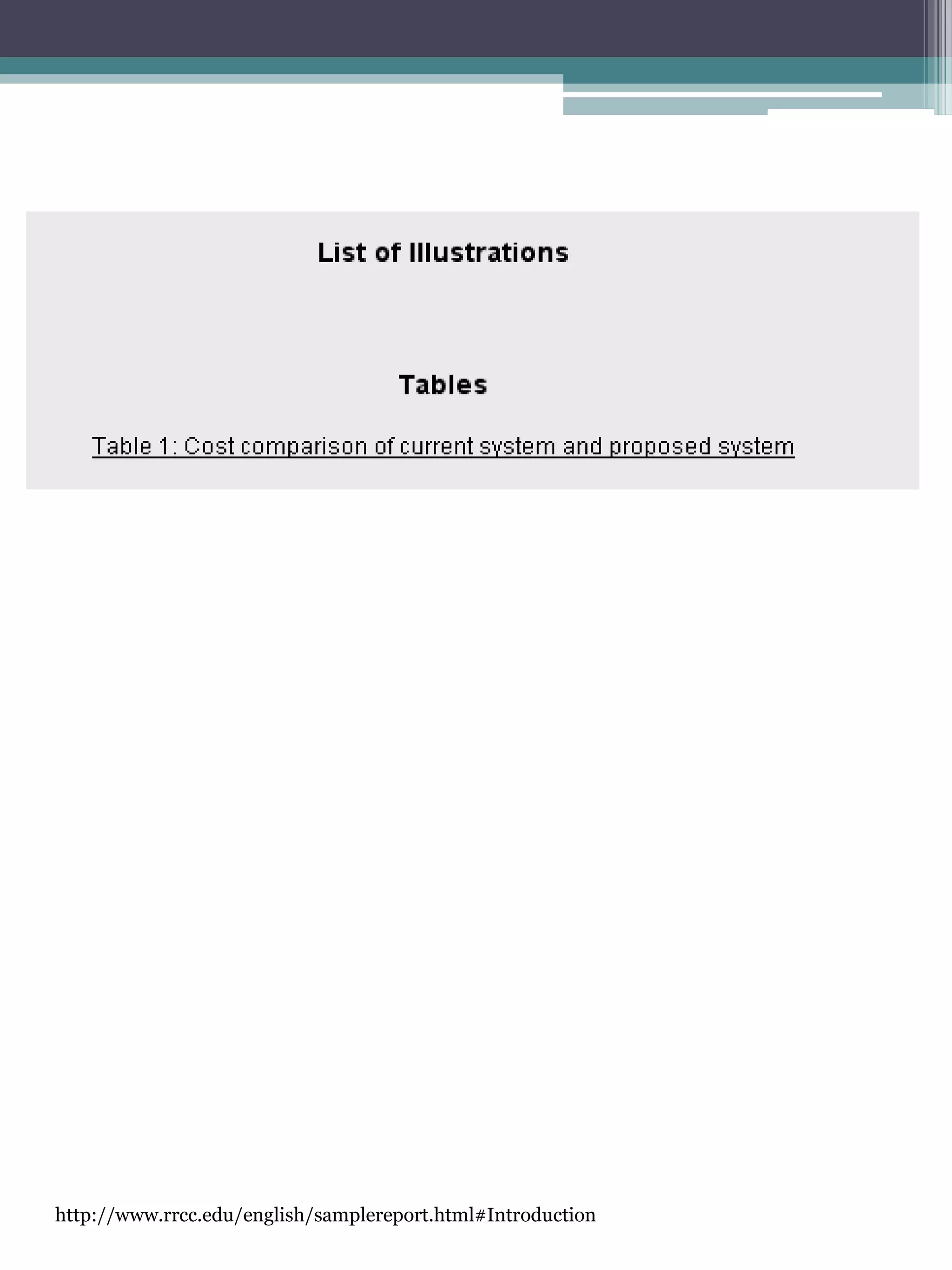 Recommendation Report Front Matter