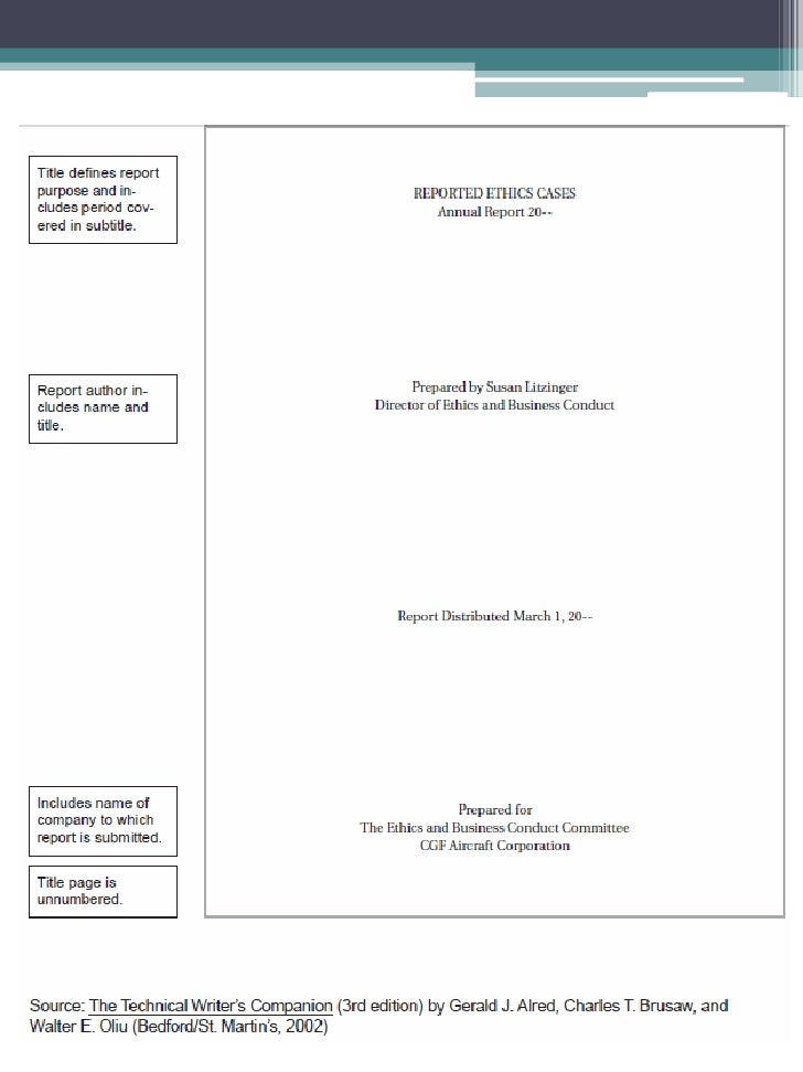 recommendation report front matter recommendation report title page