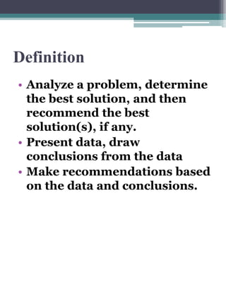 Recommendation Report