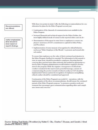 Recommendation Report