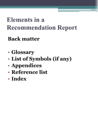 Recommendation Report
