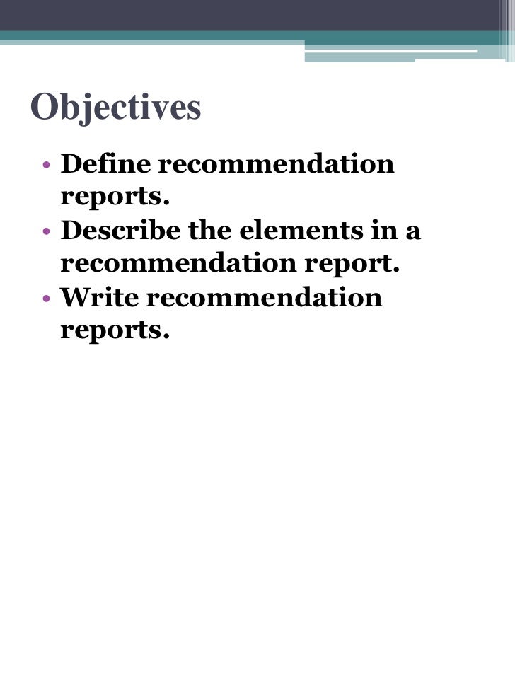 Reports definition