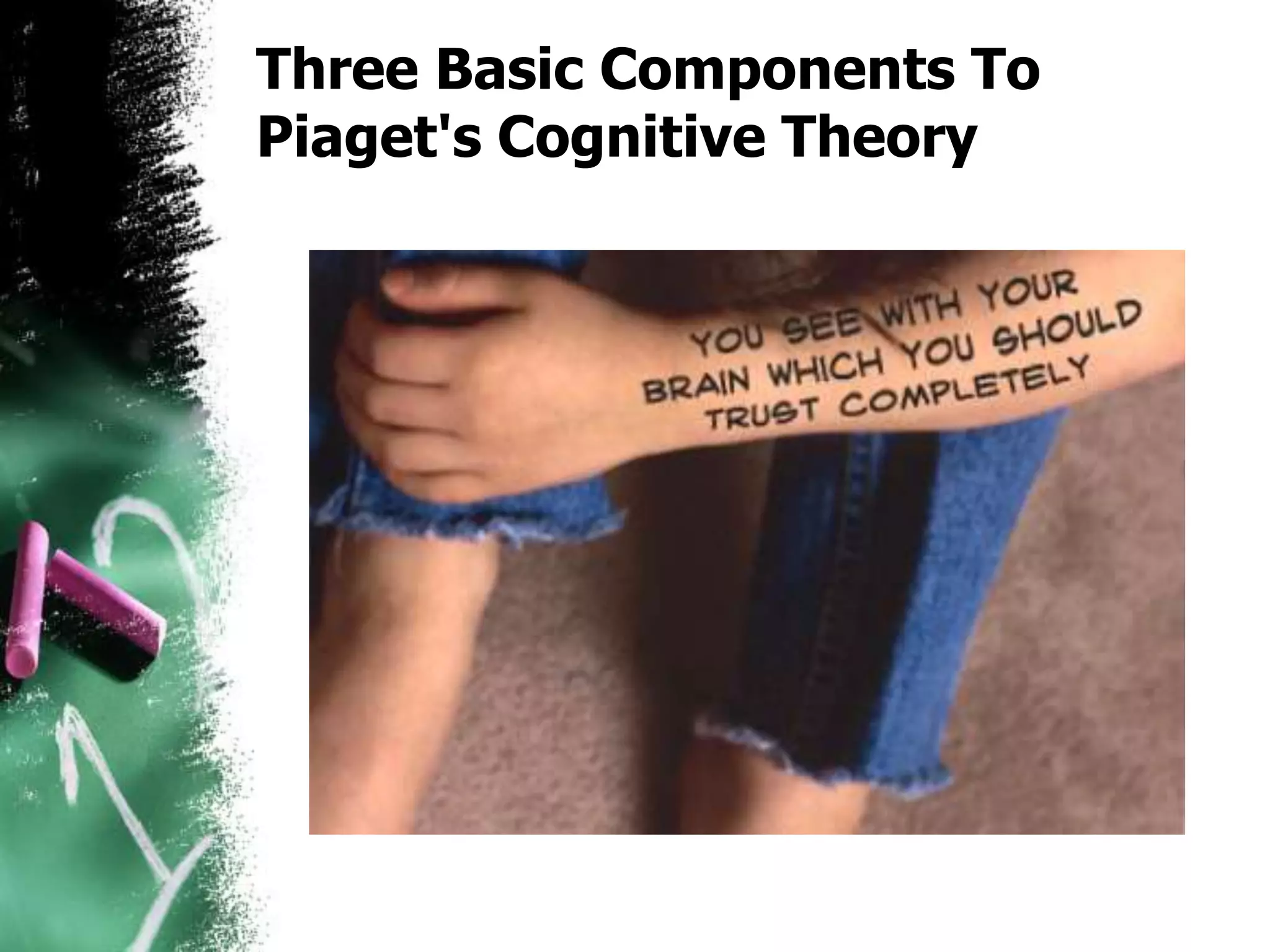 Three Basic Components To
Piaget's Cognitive Theory
 