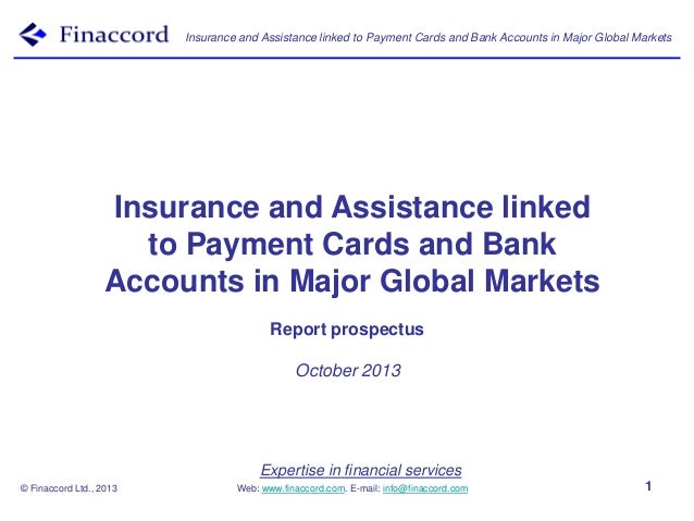 Insurance And Assistance Linked To Payment Cards And Bank Accounts In