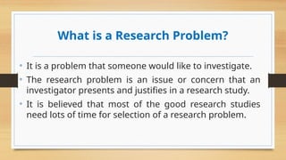 Research Problem, Characteristics of a good research problem, Sources ...
