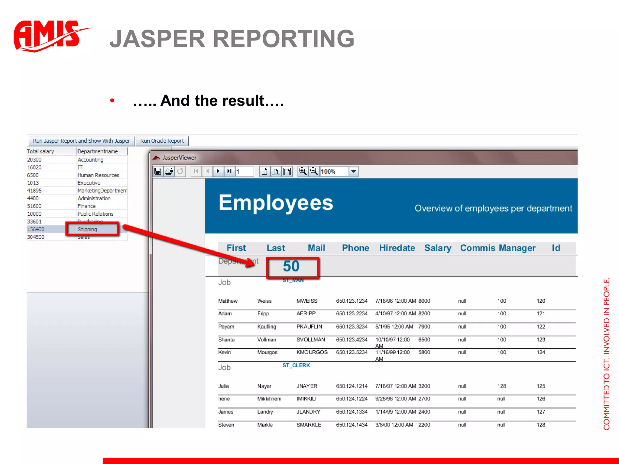JASPER REPORTING

•   ….. And the result….
 