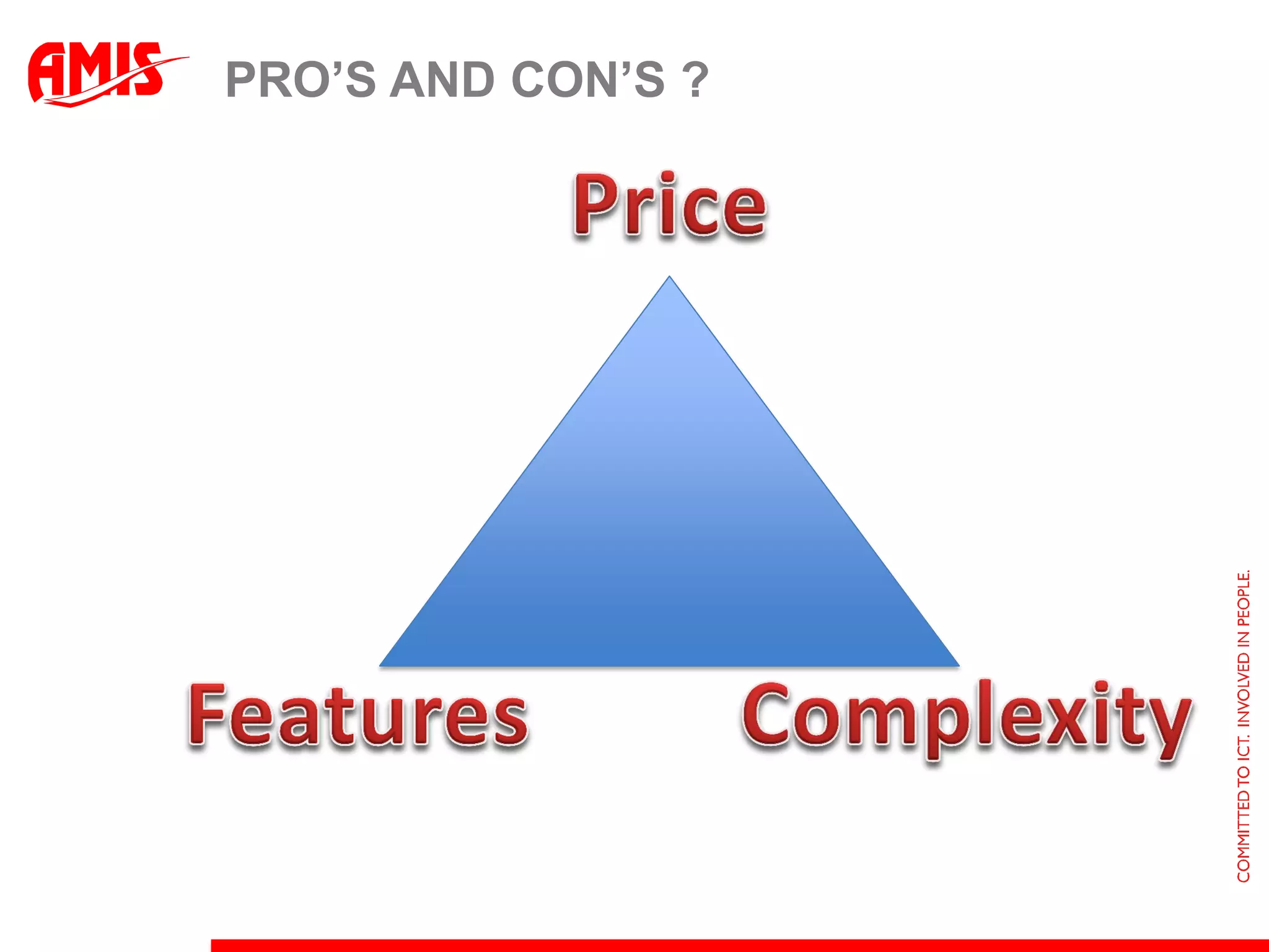 PRO’S AND CON’S ?
 