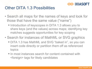 Reports and DITA Metrics IXIASOFT User Conference 2016 | PDF