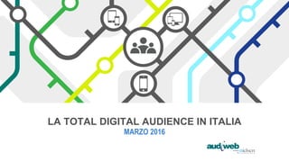 LA TOTAL DIGITAL AUDIENCE IN ITALIA
MARZO 2016
 
