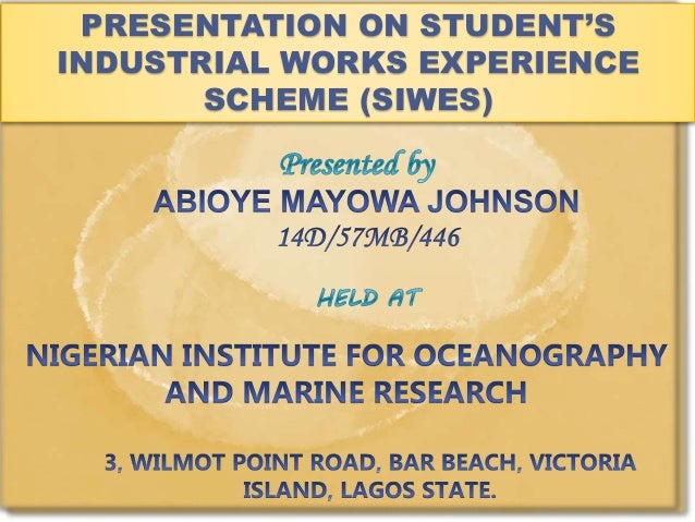 Siwes defence presentation picture