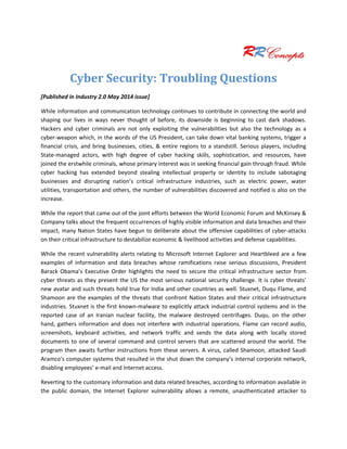 Reports on Industrial Control Systems’ Cyber Security | PDF