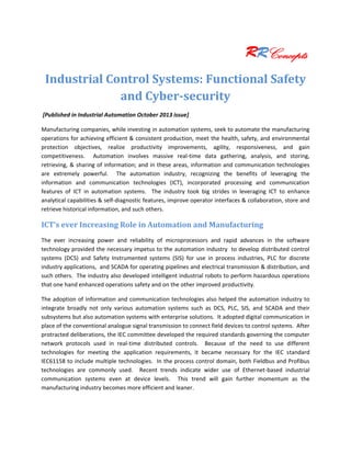 Reports on Industrial Control Systems’ Cyber Security | PDF
