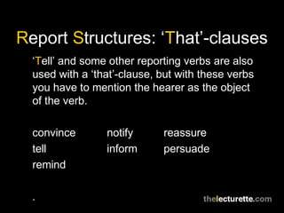 That Is Example Reports Structures with 'that'. | PPT